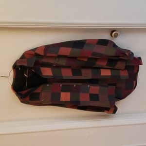 Vintage Fila Plaid Sweater Coat Size L